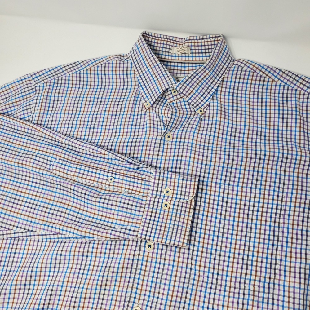 Peter Millar Button Down Mens XL Blue Multi Long Sleeve Maridoe Golf Club Cotton